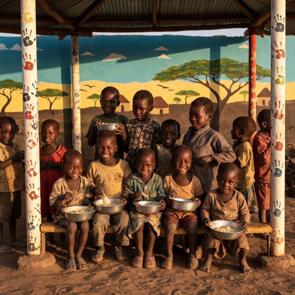 Children receiving nutritious meals